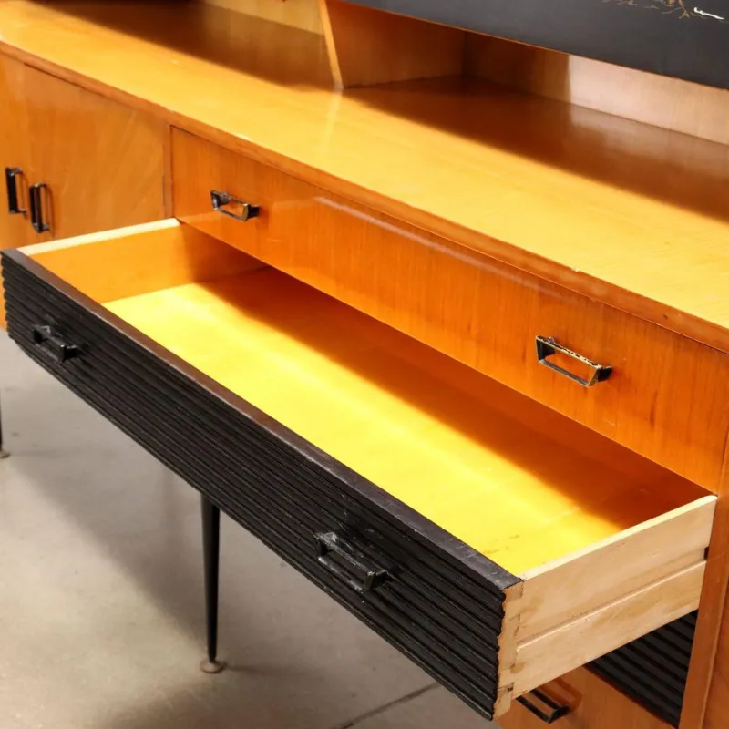 Pamono Metal & Brass Mobile Sideboard, 1960s> Sideboards & Buffets