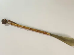 Discount Pamono Metal and Brass Ornaments Faux Bamboo Shoe Horn, France, 1970s