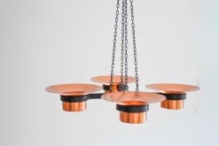 Pamono Metal and Copper Candleholder Pendant by Carl Thore, 1975> Candleholders