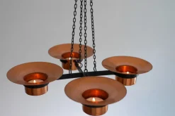 Pamono Metal and Copper Candleholder Pendant by Carl Thore, 1975> Candleholders
