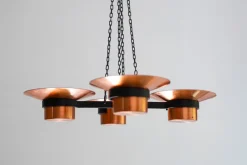 Pamono Metal and Copper Candleholder Pendant by Carl Thore, 1975><noscript><img width=