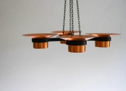 Pamono Metal and Copper Candleholder Pendant by Carl Thore, 1975><noscript><img width=