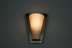 Best Pamono Metal and Opaline Glass Wall Lamp from Glashütte Limburg, 1960s