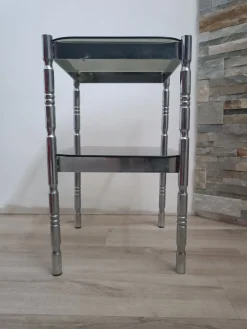 Clearance Pamono Metal and Smoked Glass Side Table, 1970s