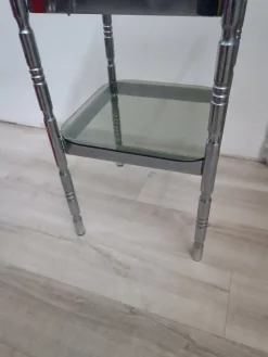 Clearance Pamono Metal and Smoked Glass Side Table, 1970s