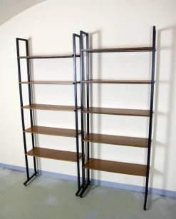 Best Pamono Metal and Teak Bookcases, 1960s, Set of 2