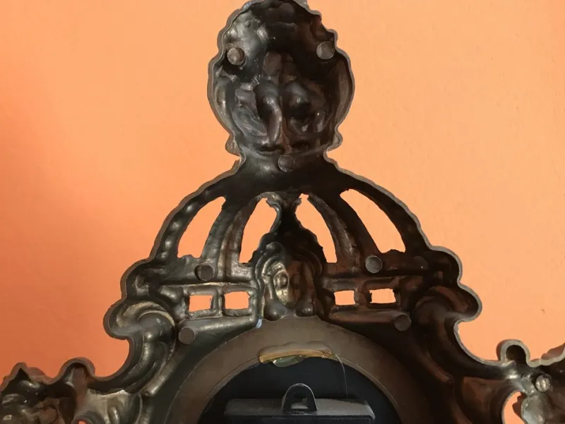 Pamono Metal Fireplace Wall Clock, 1970s> Clocks