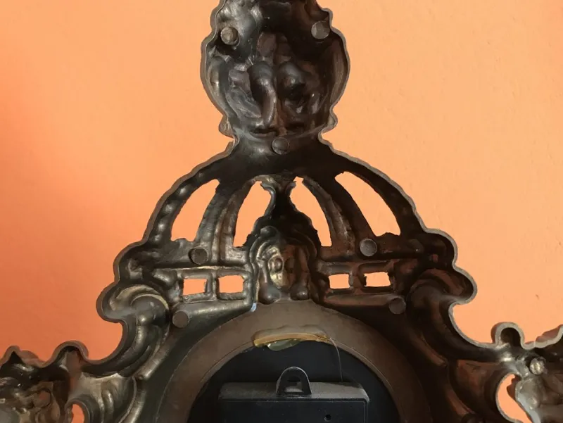 Pamono Metal Fireplace Wall Clock, 1970s> Clocks