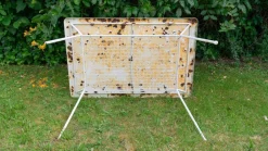 Pamono Metal Garden Table with Newspaper Shelf, 1950s><noscript><img width=