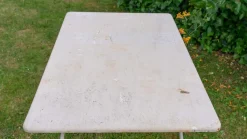 Pamono Metal Garden Table with Newspaper Shelf, 1950s><noscript><img width=