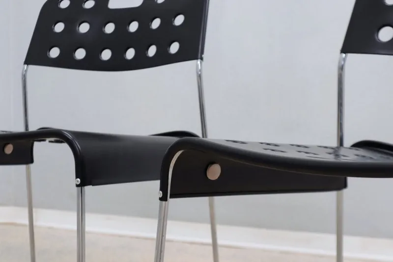 Pamono Metal Omstak Chairs by Rodney Kinsman for Bieffeplast, 1970s, Set of 6> Side Chairs & Dining Chairs