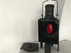 Pamono Metal Railway Lantern Candle Lamp, 1920s><noscript><img width=