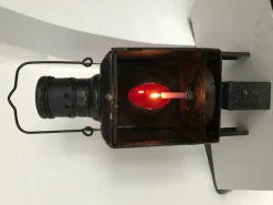 Pamono Metal Railway Lantern Candle Lamp, 1920s><noscript><img width=