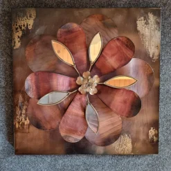 Pamono Metal Wall Flowers, 1980s, Set of 3> Wall Decor