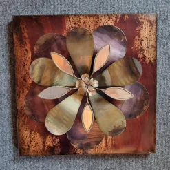 Pamono Metal Wall Flowers, 1980s, Set of 3><noscript><img width=