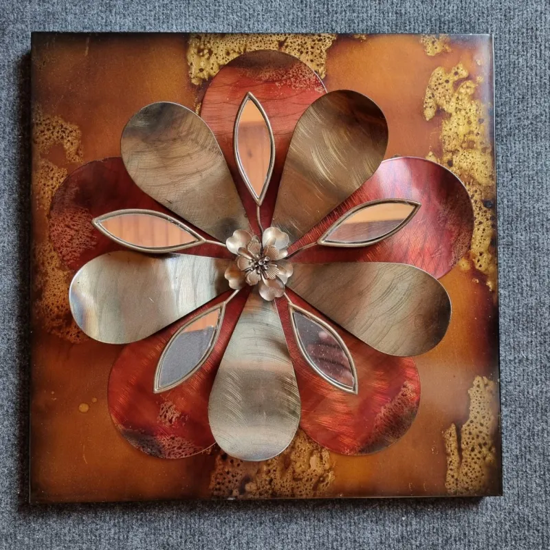 Pamono Metal Wall Flowers, 1980s, Set of 3> Wall Decor