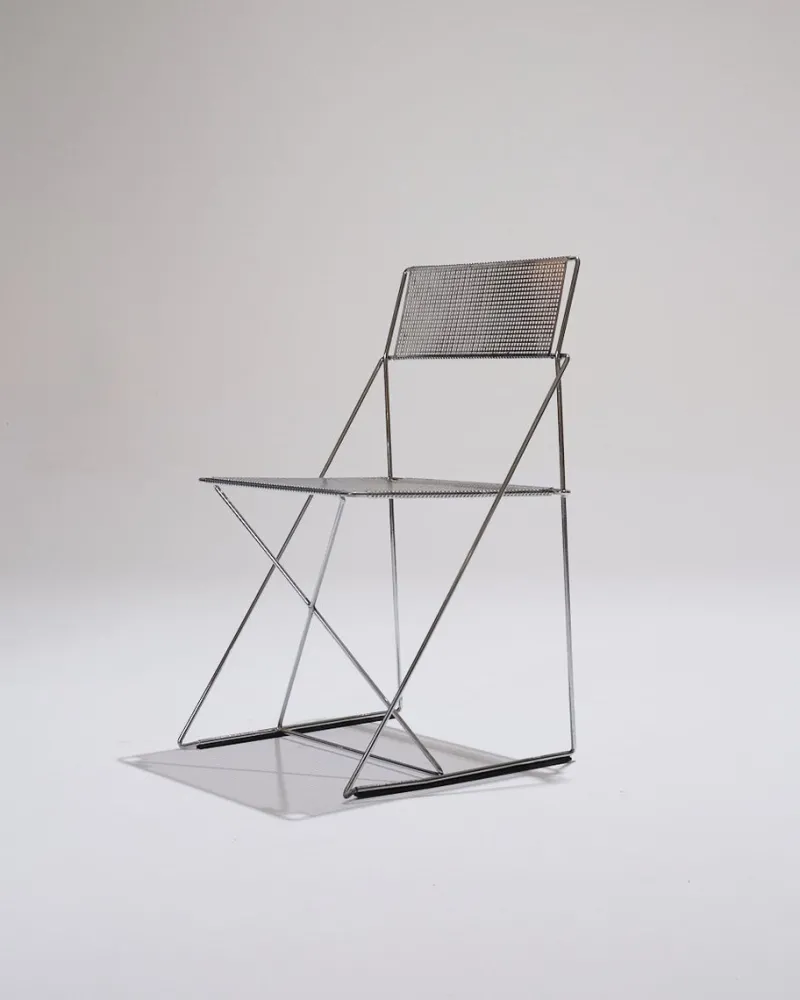 Pamono Metal X-Lines Chair attributed to Niels Jørgen Haugesen, 1970s> Side Chairs & Dining Chairs