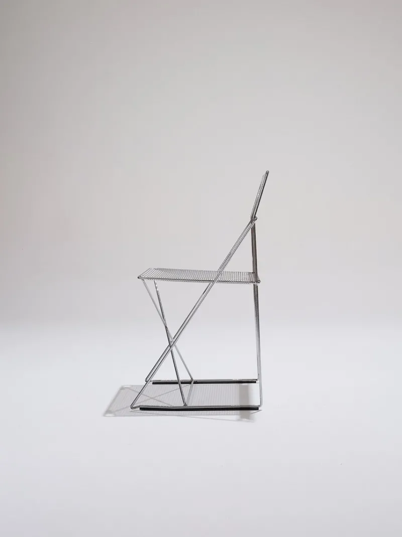 Pamono Metal X-Lines Chair attributed to Niels Jørgen Haugesen, 1970s> Side Chairs & Dining Chairs