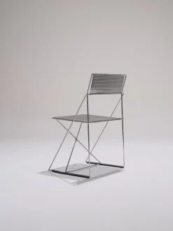 Pamono Metal X-Lines Chair attributed to Niels Jørgen Haugesen, 1970s><noscript><img width=