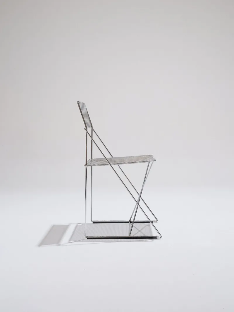 Pamono Metal X-Lines Chair attributed to Niels Jørgen Haugesen, 1970s> Side Chairs & Dining Chairs