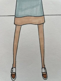 Pamono Michel Goma, Fashion Drawing, 1980s, Felt-Tipped Pen><noscript><img width=