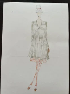 Best Pamono Michel Goma, Fashion Drawing, 1980s, Felt-Tipped Pen Drawing