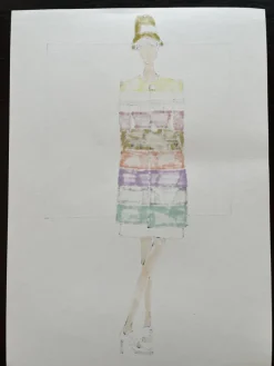 Sale Pamono Michel Goma, Fashion Drawing, 1980s, Felt-Tipped Pen