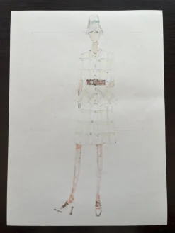 Pamono Michel Goma, Fashion Drawing, 1980s, Felt-Tipped Pen><noscript><img width=