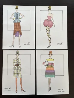 Pamono Michel Goma, Fashion Drawing, 1980s, Felt-Tipped Pen><noscript><img width=