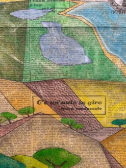 Clearance Pamono Michele Falanga, Futurist Aeropittura, 1933, Mixed Media on Newspaper