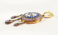 Pamono Micromosaic Photo Holder Locket Pendant with Birds> Necklaces