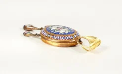 Pamono Micromosaic Photo Holder Locket Pendant with Birds><noscript><img width=