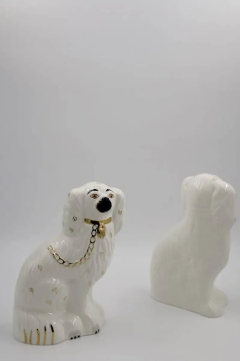 Pamono Mid Century Staffordshire Ceramic Spaniel Mantle Dogs from Beswick England, 1960s, Set of 2> Mid-Century