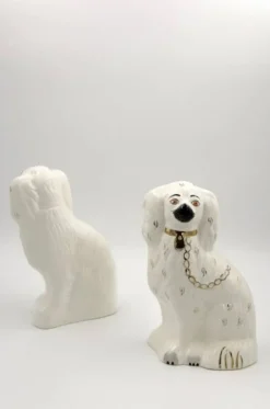 Pamono Mid Century Staffordshire Ceramic Spaniel Mantle Dogs from Beswick England, 1960s, Set of 2><noscript><img width=