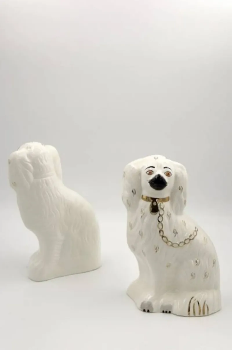 Pamono Mid Century Staffordshire Ceramic Spaniel Mantle Dogs from Beswick England, 1960s, Set of 2> Mid-Century