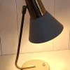 New Pamono Mid-Century Adjustable Desk Lamp with Grey Lacquered Metal Frame and Brass Holder, 1960s