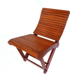 Pamono Mid-Century Adjustable Wooden Children's Beach Chair><noscript><img width=