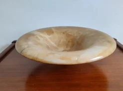 Outlet Pamono Mid-Century Alabaster Bowl with Bronze Base from Bronze Véritable, France, 1950s