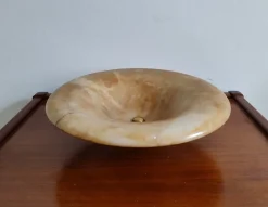 Outlet Pamono Mid-Century Alabaster Bowl with Bronze Base from Bronze Véritable, France, 1950s