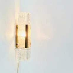 Discount Pamono Mid-Century Aladdin Wall Light in Glass and Brass from Vitrika, Denmark, 1960s-1970s