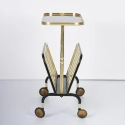 Pamono Mid-Century Aluminum and Formica Trolley Magazine Rack by Ico and Luisa Parisi for MB, 1960s><noscript><img width=