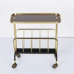 Pamono Mid-Century Aluminum and Formica Trolley Magazine Rack by Ico and Luisa Parisi for MB, 1960s><noscript><img width=