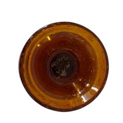 Pamono Mid-Century Amber Bubble Glass Photophores or Candleholders from Biot, France, 1960s, Set of 2><noscript><img width=