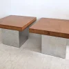 Pamono Mid-Century American Chrome and Burlwood Coffee Tables by Milo Baughman for Thayer Coggin, 1970s, Set of 2> Coffee & Side Tables