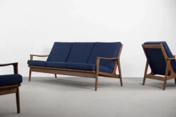 New Pamono Mid-Century Australian Modern Teak Sofa & Armchairs by Parker Furniture, 1950s, Set of 3