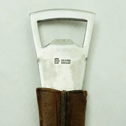 Pamono Mid-Century Austrian Steel and Leather Fish Bottle Opener by Carl Auböck><noscript><img width=