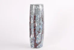 Outlet Pamono Mid-Century Baca Floor Vase in Ceramic with Blue and White Flower Decor by Johanne Gerber for Royal Copenhagen, Denmark, 1970s