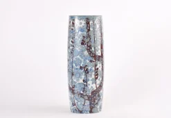Outlet Pamono Mid-Century Baca Floor Vase in Ceramic with Blue and White Flower Decor by Johanne Gerber for Royal Copenhagen, Denmark, 1970s