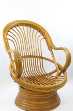Pamono Mid-Century Bambo Swivel Rocking Chair, 1970s> Rocking Chairs