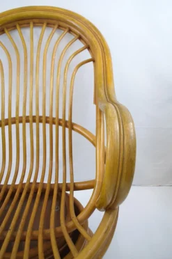 Pamono Mid-Century Bambo Swivel Rocking Chair, 1970s><noscript><img width=